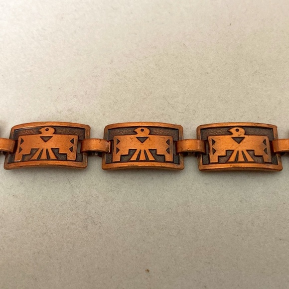Bracelet Vintage Bell Trading Post Southwestern Thunderbird Solid Copper Jewelry - Picture 1 of 5